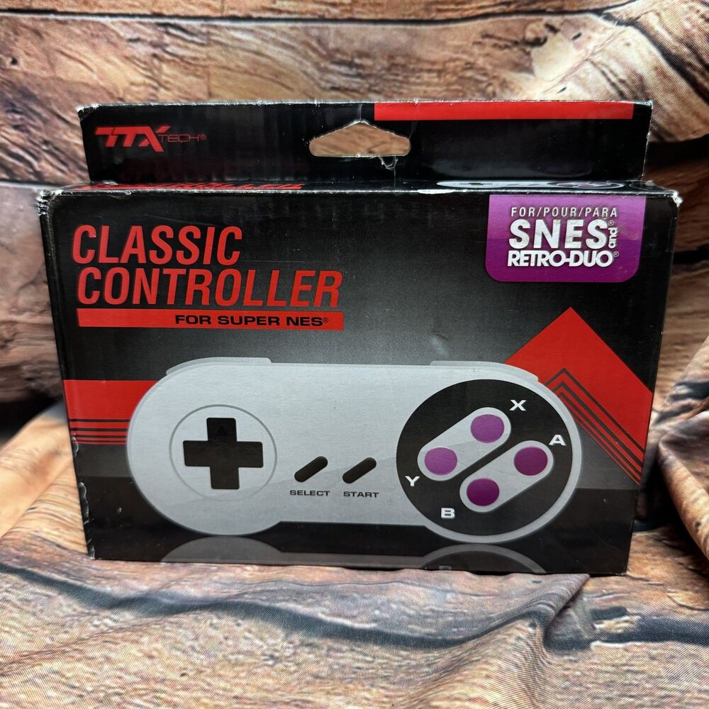 TTX Tech Classic Controller for Super NES & Retro-Duo - Wired SNES Style Gamepad